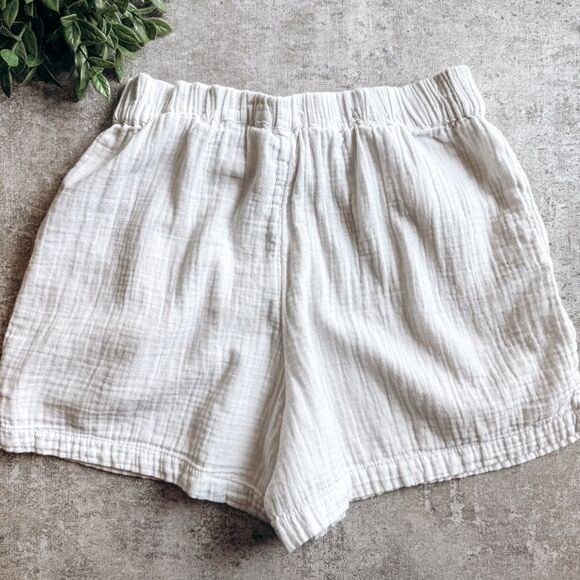 Madewell White Cotton Lightweight Pull On Shorts Size Small - Picture 5 of 5